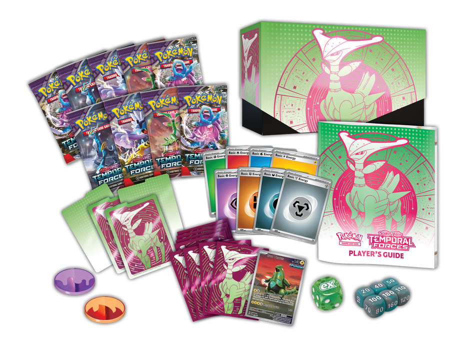 Trading Card Games Pokemon - Scarlet and Violet - Temporal Forces - Iron Leaves EX - Elite Trainer Box - Cardboard Memories Inc.