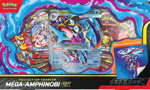Trading Card Games Pokemon - Mega Greninja EX - FRENCH - Premium Collection Box - Pre-Order July 3rd 2026 - Cardboard Memories Inc.