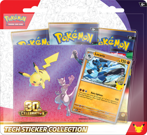 Trading Card Games Pokemon - 2026 - 30th Celebration - Tech Sticker Collection - Lucario - Pre-Order September 16th 2026 - Cardboard Memories Inc.