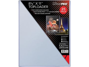 Supplies Ultra Pro - Top Loaders - 8.5 x 11 for Soft Sleeves Package of 25 - Cardboard Memories Inc.