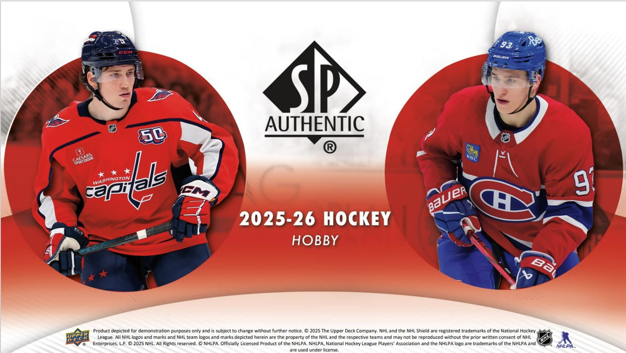 Sports Cards Upper Deck - 2025-26 - Hockey - SP Authentic - Hobby Box - Pre-Order June 24th 2026 - Cardboard Memories Inc.