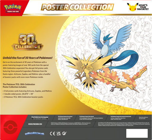 Trading Card Games Pokemon - 2026 - 30th Celebration - Poster Collection - Pre-Order September 16th 2026 - Cardboard Memories Inc.