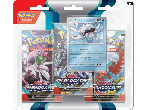 Trading Card Games Pokemon - Scarlet and Violet - Paradox Rift - 3 Pack Blister - Cetitan - Cardboard Memories Inc.