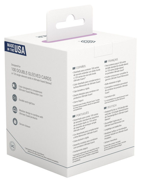 Supplies Ultimate Guard - Boulder Deck Case - Pastel Solid - Lavender Purple - 100 - Cardboard Memories Inc.