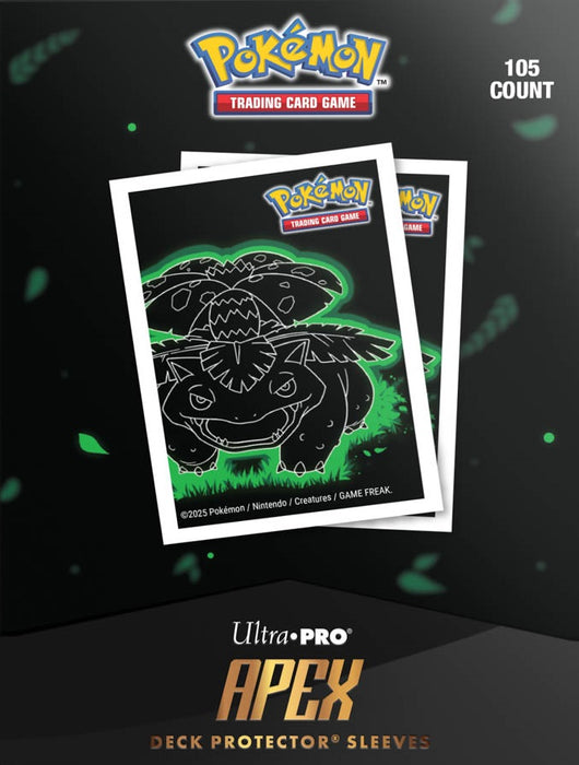 Supplies Ultra Pro - Pokemon - APEX - Deck Protector Sleeves - Neon Kanto - Venusaur - 105 Count - Available November 15th 2025 - Cardboard Memories Inc.
