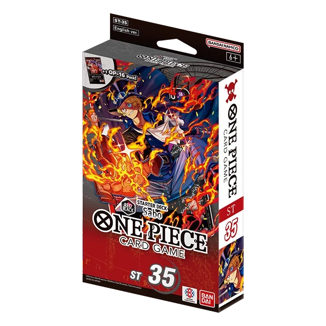 collectible card game Bandai - One Piece Card Game - ST35 - Sabo - Red/Black Starter Deck - Cardboard Memories Inc.