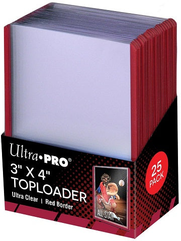Supplies Ultra Pro - Top Loaders - 3x4 Red Border - Package of 25 - Cardboard Memories Inc.