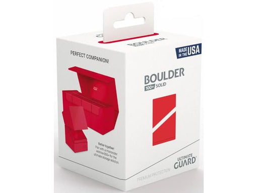 Supplies Ultimate Guard - Boulder Deck Case - Solid Red - 100 - Cardboard Memories Inc.