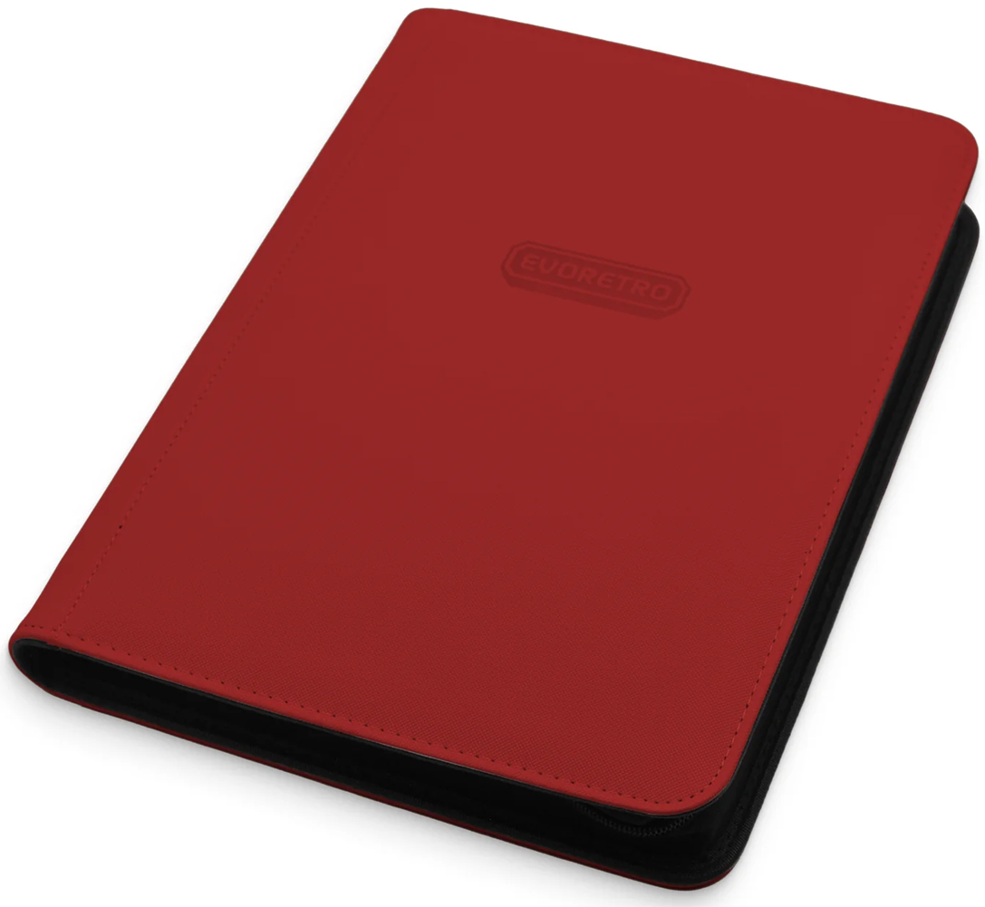 Evoretro - 9 Pocket Binder with Zipper - Red — Cardboard Memories Inc.