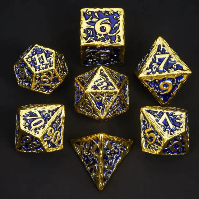 Merchant Guild House - Dice - Druid's Sapphire Grove - Metal Dice Set - Cardboard Memories Inc.
