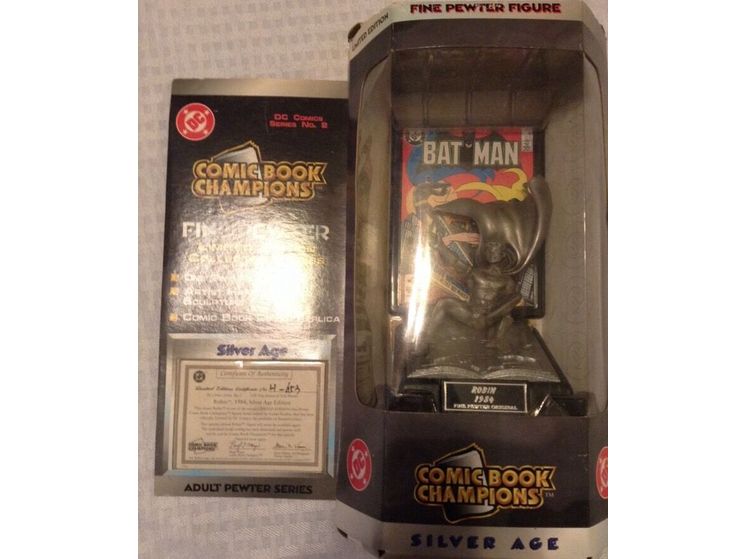 Action Figures and Toys Comic Book Champions - DC Comics - 1984 - Robin - Silver Age Fine Pewter Figure - Cardboard Memories Inc.