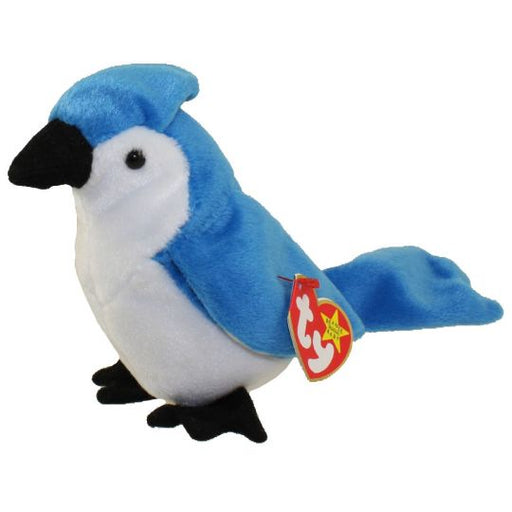 Plush TY Beanie Baby - Rocket the BlueJay Bird - Cardboard Memories Inc.