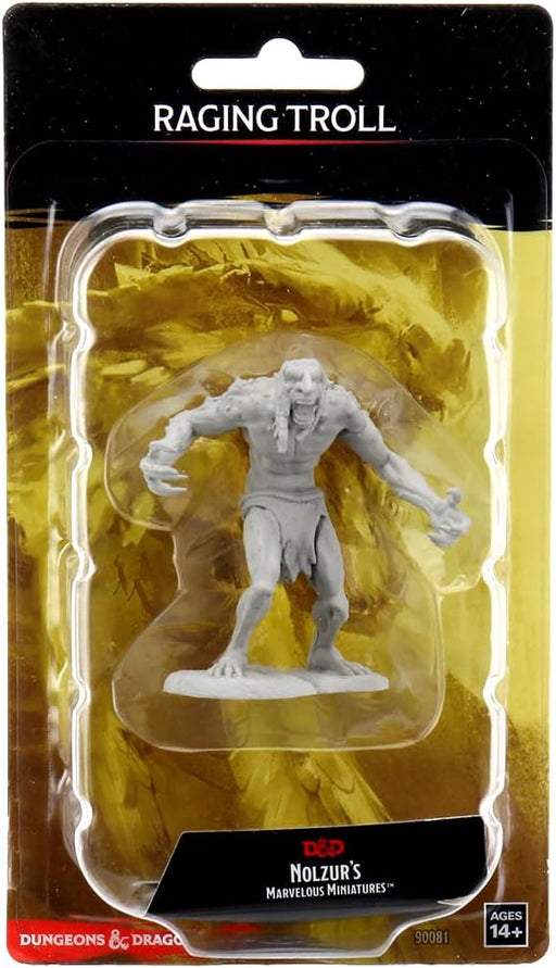 Role Playing Games Wizkids - Dungeons and Dragons - Unpainted Miniature - Nolzurs Marvellous Miniatures - Raging Troll - 90081 - Cardboard Memories Inc.
