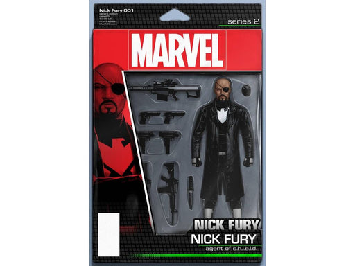 Comic Books Marvel Comics - Nick Fury (2017) 001 - CVR E Action Figure Variant Edition (Cond. VF-) - 18690 - Cardboard Memories Inc.