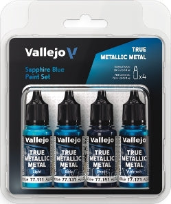 Acrylicos Vallejo - True Metallic Metal - Sapphire Blue - Paint Set - 77 256