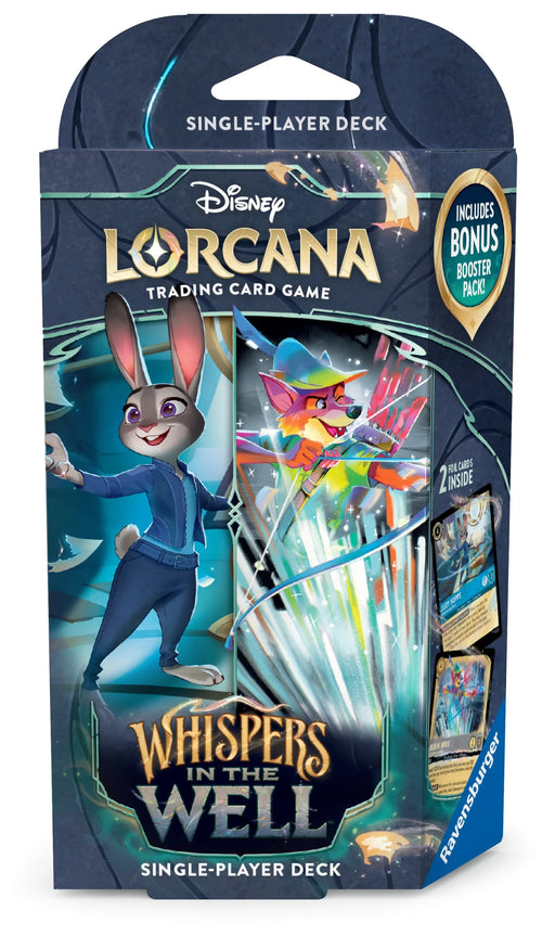 Trading Card Games Disney - Lorcana - Whispers in the Well - SIngle Player Deck - Sapphire and Steel - Judy Hopps and Robin Hood - Cardboard Memories Inc.