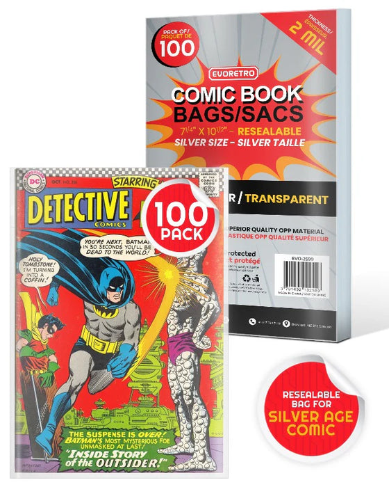 Comic Supplies Evoretro - Comic Series - Silver Age Comic Bags - Cardboard Memories Inc.