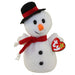 Plush TY Beanie Baby - Snowball the Snowman - Cardboard Memories Inc.