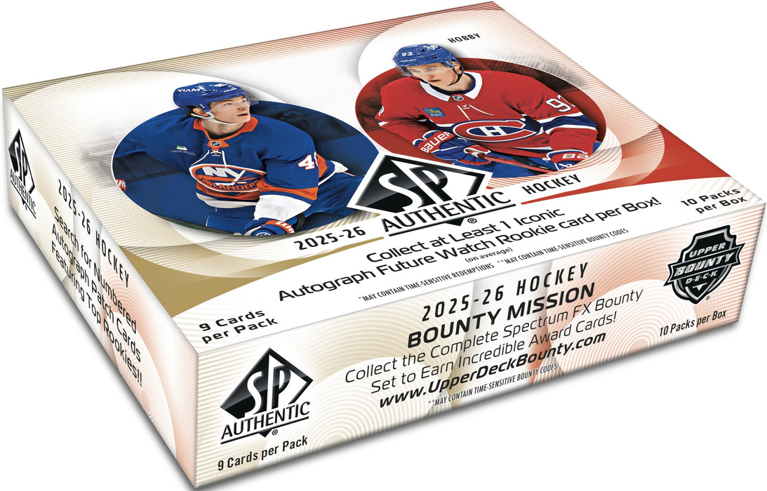 Sports Cards Upper Deck - 2025-26 - Hockey - SP Authentic - Hobby Box - Pre-Order June 24th 2026 - Cardboard Memories Inc.