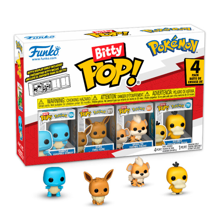 Action Figures and Toys POP! - Bitty - Games - Pokemon - Squirtle - 4 Pack - Cardboard Memories Inc.