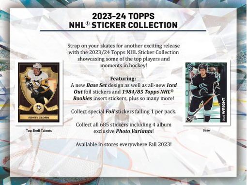 Non Sports Cards Topps - 2023-24 - Hockey - NHL - Sticker Box - Cardboard Memories Inc.