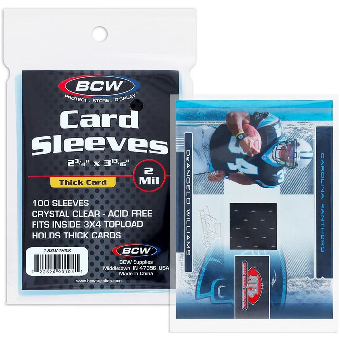 BCW - Soft Sleeves - Extra Thick Card Sleeves - Holds up to 240pt Thickness Cards - Package of 100
