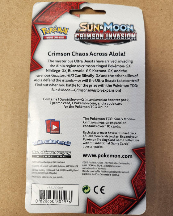 Trading Card Games Pokemon - Sun and Moon - Crimson Invasion - Checklane Blister - Golisopod - Cardboard Memories Inc.