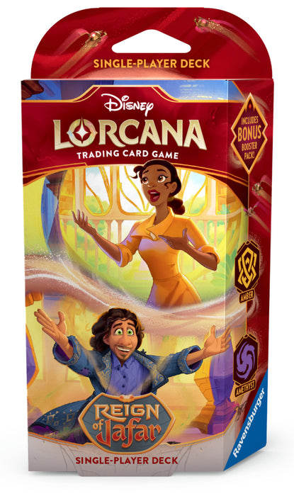 Trading Card Games Disney - Lorcana - Reign of Jafar - Starter Deck - Amber & Amethyst - Tiana & Bruno - Cardboard Memories Inc.