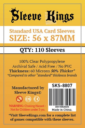 Supplies Sleeve Kings - Standard USA Card Sleeves - 56mm x 87mm - Cardboard Memories Inc.