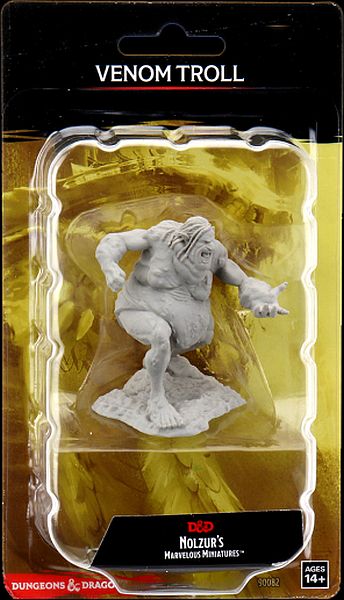 Role Playing Games Wizkids - Dungeons and Dragons - Unpainted Miniature - Nolzurs Marvellous Miniatures - Venom Troll - 90082 - Cardboard Memories Inc.