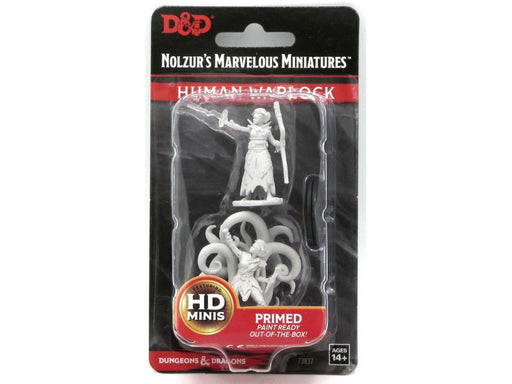 Role Playing Games Wizkids - Dungeons and Dragons - Unpainted Miniatures - Nolzurs Marvelous Miniatures - Female Human Warlock - 73837 - Cardboard Memories Inc.