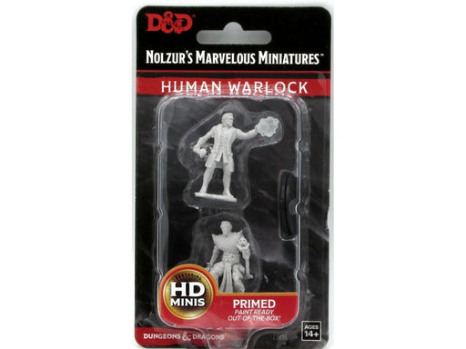 Role Playing Games Wizkids - Dungeons and Dragons - Unpainted Miniatures - Nolzurs Marvelous Miniatures - Male Human Warlock - 73836 - Cardboard Memories Inc.