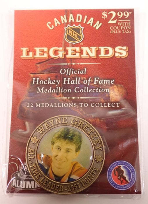 Collectible Merchandise NHL - Canadian Legends - Official Hockey Hall of Fame - Medallion Collection - Wayne Gretzky - Cardboard Memories Inc.