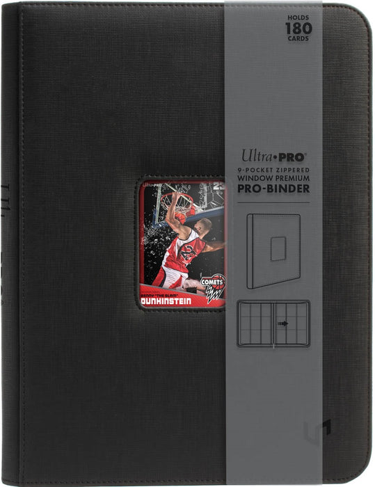 Ultra Pro - 9 Pocket Pro Premium Zipper Binder - Window - Black