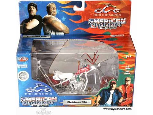 Action Figures and Toys Ertl - Joy Ride - OCC American Chopper Motorcycle Series - Christmas Bike - Cardboard Memories Inc.