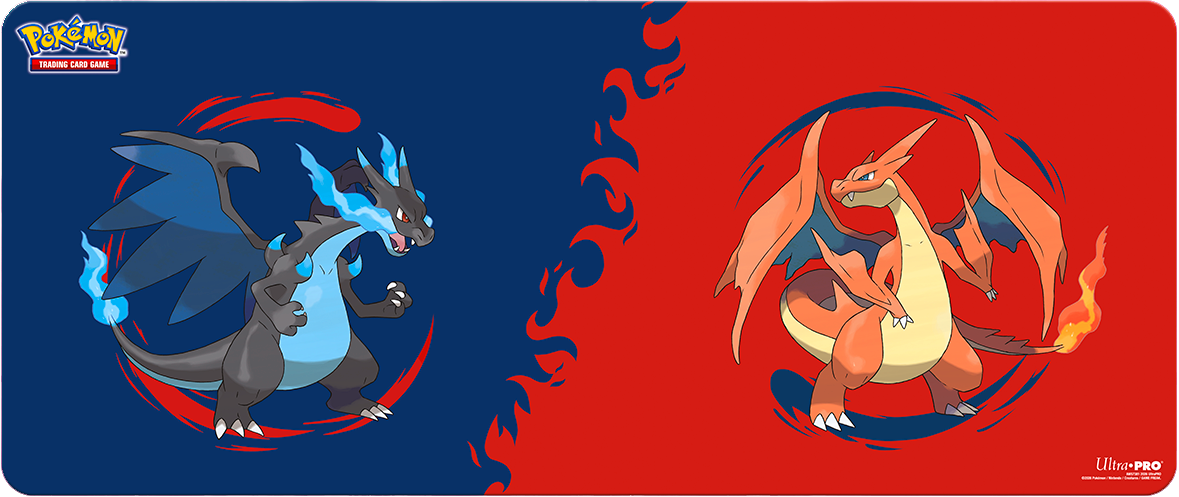 Supplies Ultra Pro - Playmat - Pokemon - Mega Charizard X and Mega Charizard Y - 6ft Table Mat - Cardboard Memories Inc.