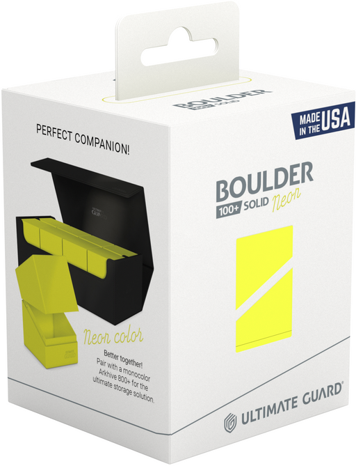 Supplies Ultimate Guard - Boulder Deck Case - Neon Solid - Yellow - 100 - Cardboard Memories Inc.