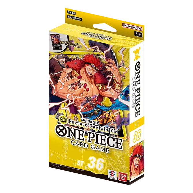 collectible card game Bandai - One Piece Card Game - ST36 - Eustass "Captain" Kid - Yellow Starter Deck - Cardboard Memories Inc.