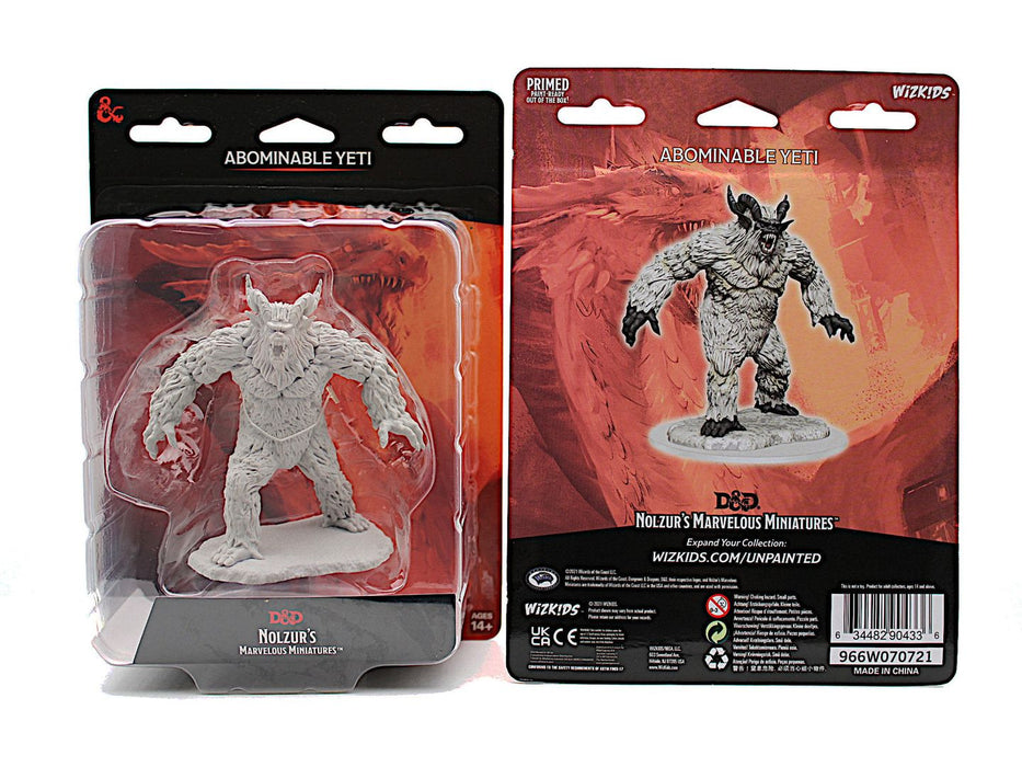 Role Playing Games Wizkids - Dungeons and Dragons - Unpainted Miniature - Nolzurs Marvellous Miniatures - Abominable Yeti - 90433 - Cardboard Memories Inc.