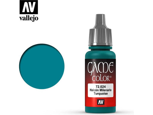 Paints and Paint Accessories Acrylicos Vallejo - Turquoise - 72 024 - Cardboard Memories Inc.