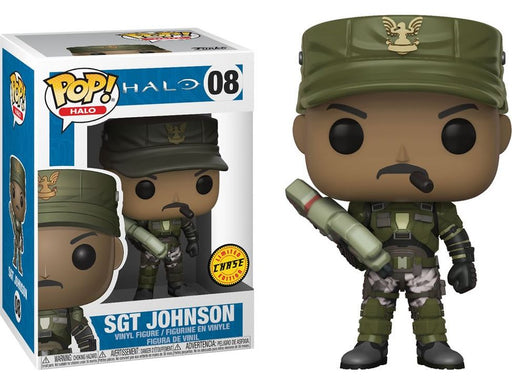 Action Figures and Toys POP! - Games - Halo - Sergeant Johnson - Chase - Cardboard Memories Inc.