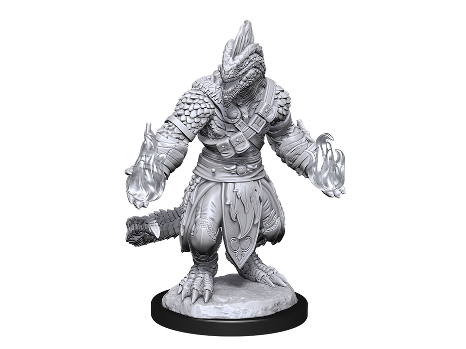 Role Playing Games Wizkids - Dungeons and Dragons - Unpainted Miniature - Nolzurs Marvellous Miniatures - Lizard Folk Bard and Cleric - 90308 - Cardboard Memories Inc.