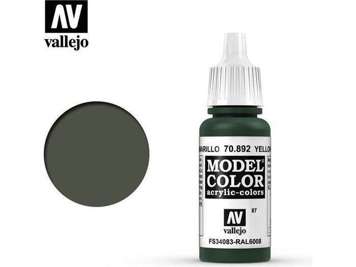 Paints and Paint Accessories Acrylicos Vallejo - Yellow Olive - 70 892 - Cardboard Memories Inc.