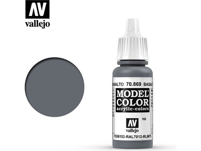 Paints and Paint Accessories Acrylicos Vallejo - Basalt Grey - 70 869 - Cardboard Memories Inc.