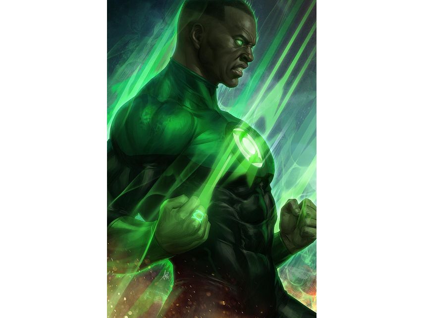 Comic Books DC Comics - Dark Nights Death Metal 004 of 7 - Green Lantern John Stewart Card Stock Variant Edition (Cond. VF-) - 8909 - Cardboard Memories Inc.