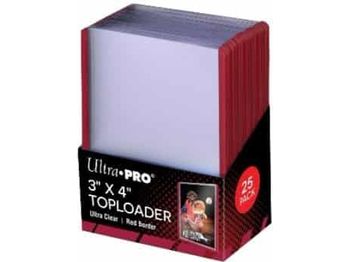 Supplies Ultra Pro - Top Loaders - 3x4 Red Border Pack - Cardboard Memories Inc.