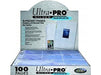 Supplies Ultra Pro - Silver Series 9 Pocket Trading Card Binder Pages - Box of 100 Pages - Cardboard Memories Inc.