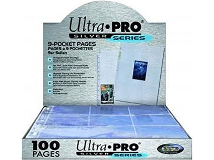 Supplies Ultra Pro - Silver Series 9 Pocket Trading Card Binder Pages - Box of 100 Pages - Cardboard Memories Inc.