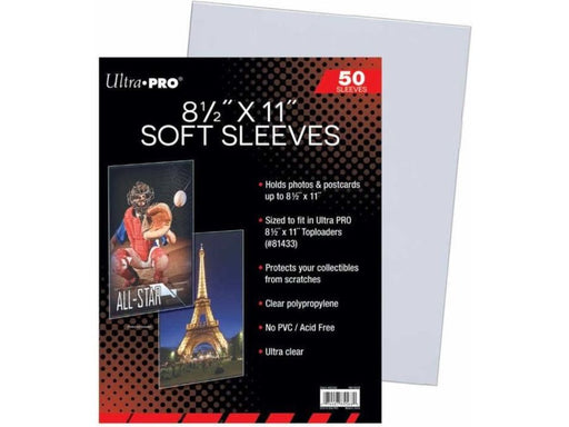 Supplies Ultra Pro - 8.5 x 11 Soft Sleeves Package of 50 - Cardboard Memories Inc.