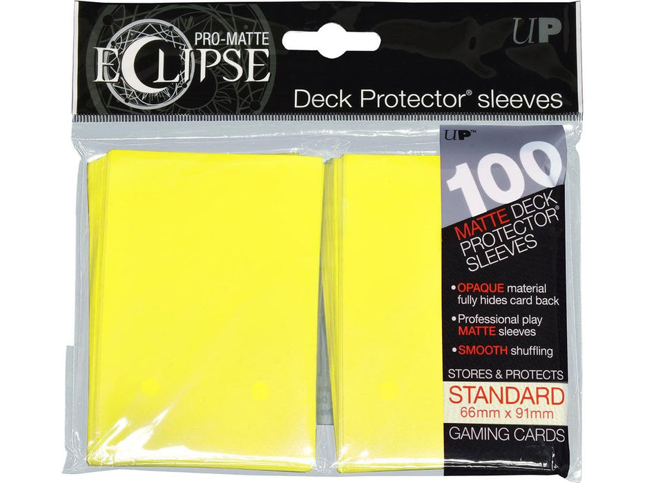 Supplies Ultra Pro - Eclipse Matte Deck Protectors - Standard Size - 100 Count Yellow - Cardboard Memories Inc.